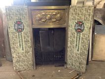 Vintage Tiled panels with brass insert